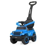 Дитяча каталка-толокар джип Spoko SP-219 з батьківською ручкою синій
