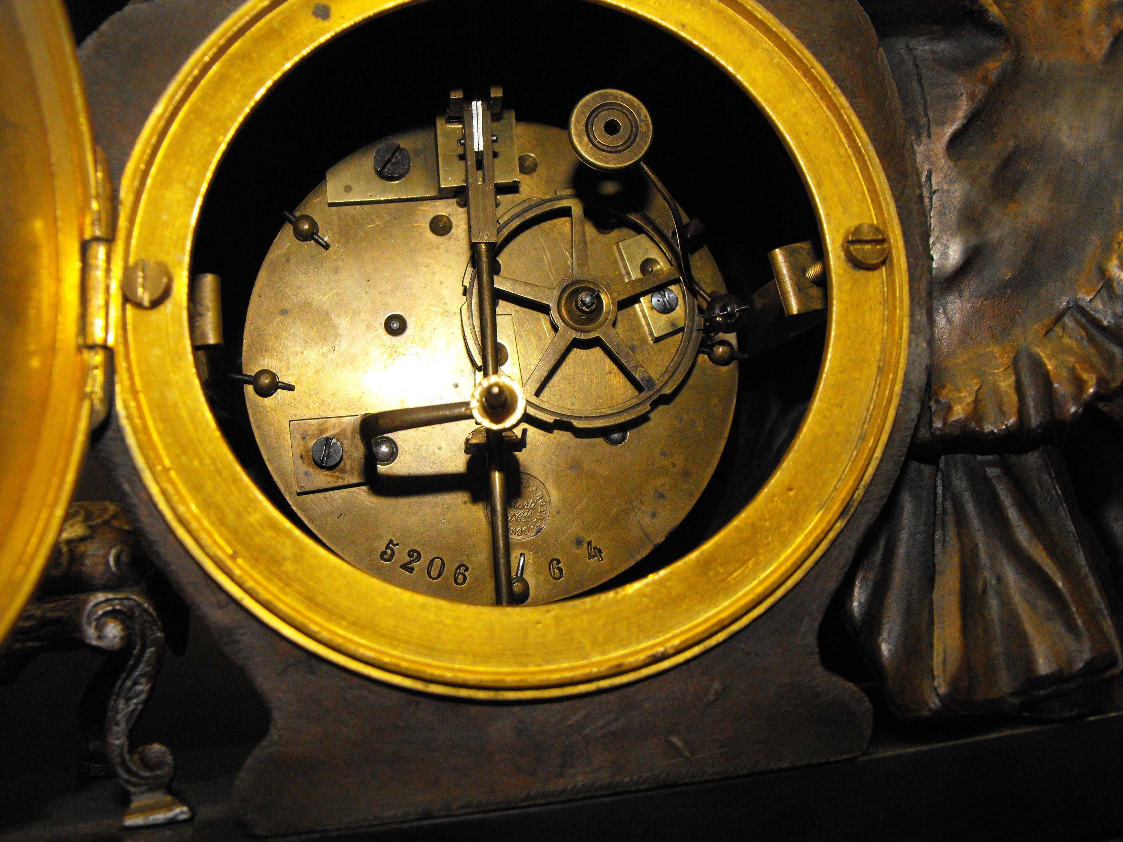 Duży FRANCUSKI zegar kominkowy 1889 r