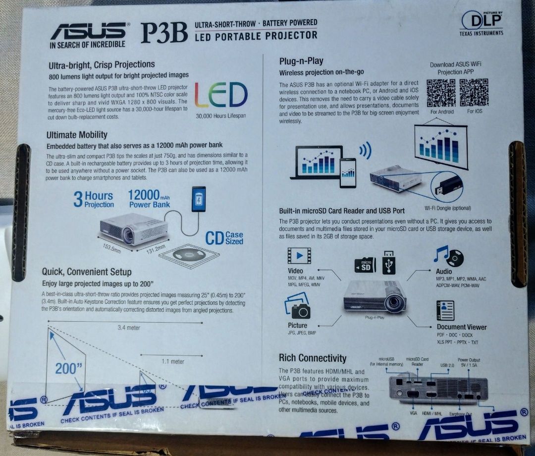 Projektor przenośny Asus P3B