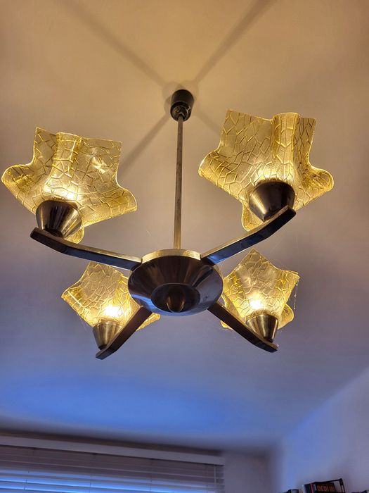 Żyrandol art deco prl