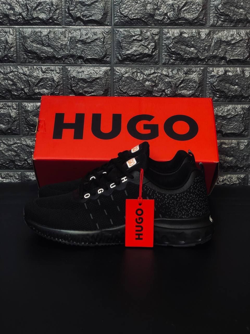 Мужские кроссовки Hugo Boss Черные летние кроссовки Hugo Boss