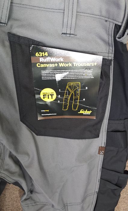 6314 Snickers RuffWork 54 Canvas+ grube spodnie robocze monter instal