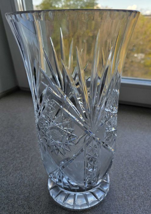 Kryształ z PRL-u Wazon Duży Wysoki Vintage