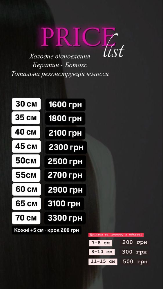 Кератин ботокс холодне відновлення