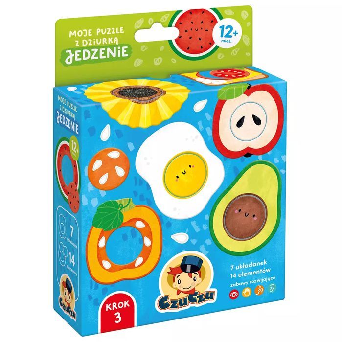 CzuCzu Moje puzzle z dziurką. Jedzenie. 12 mies.+. Bright Junior Media
