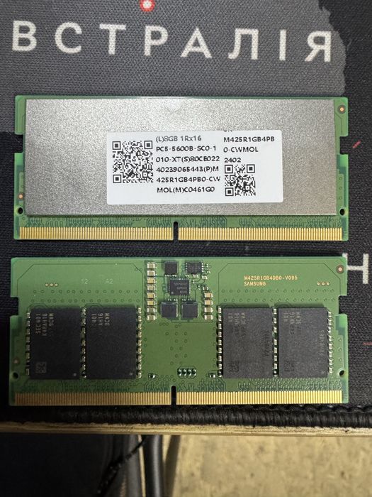 ОЗУ DDR5 SO-DIMM 8GB 5600MHz ×2 (16 ГБ комплект) для ноутбука