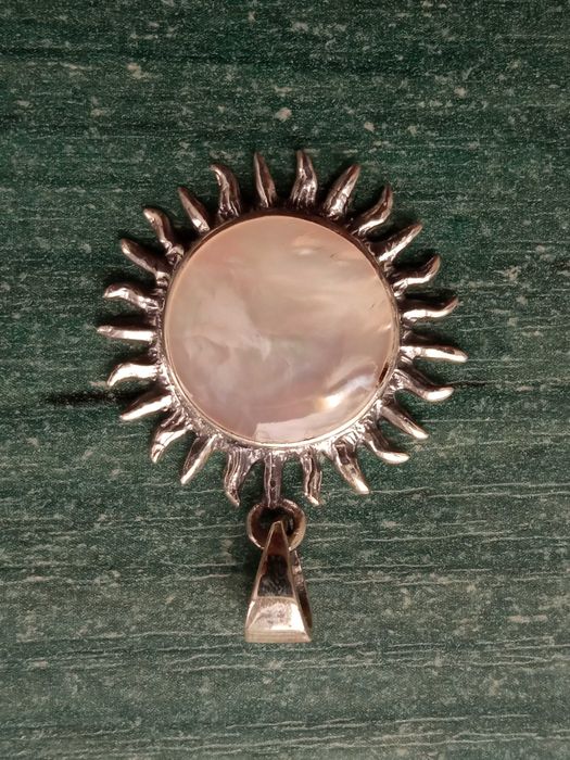 Zawieszka Słońce Wisiorek Słońce z masą perłową biżuteria Vintage S925