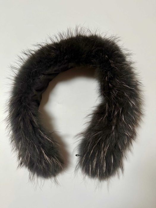 Futrzany kołnierz z czarnego jenota, futrzany szal