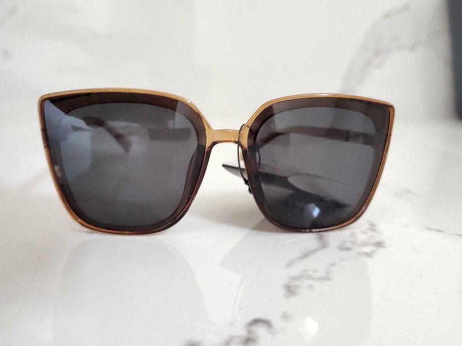 Okulary przeciwsłoneczne damskie WÓLCZANKA brązowe Nowe