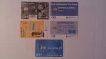 5 kart kolekcjonerskich telefonicznych z chipem