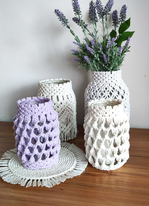 Lampion, boho makrama rękodzieło