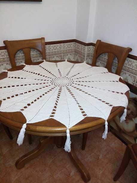 Toalha de camilha creme em crochet