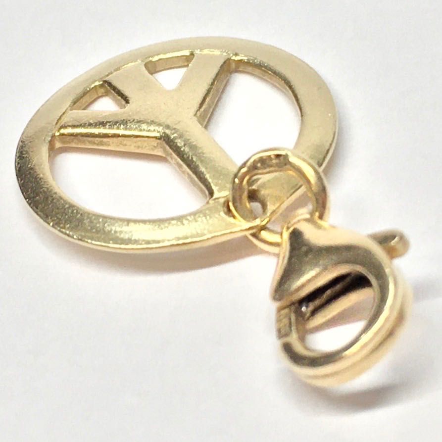 Złota ZAWIESZKA 585 14K Wisiorek PEACE symbol POKOJU modny dodatek