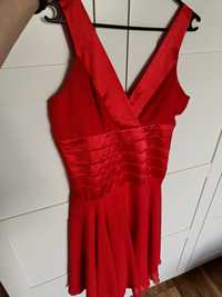 Sukienka 40 czerwona szyfon