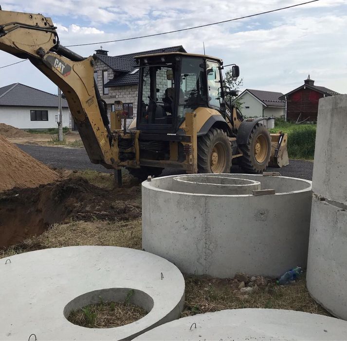 Бетонні кільця. Монтаж септиків. Копання траншей.