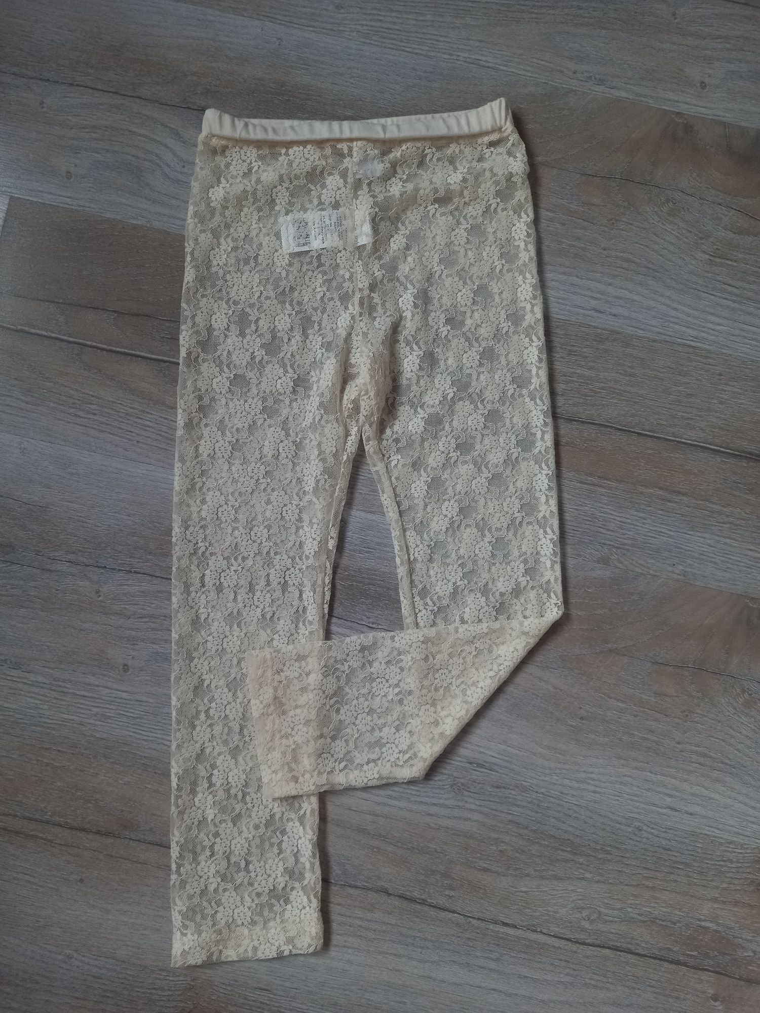 Legginsy getry koronka A la Modelki krem Lady Diamond roz 134 9 lat pr