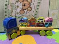 Автовоз тягач деревʼяні іграшкидля хлопчиків