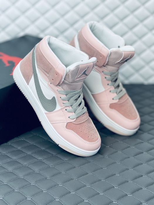 Nike Air Retro Jordan 1 кроссовки хайтопы Найк Джордан розовые