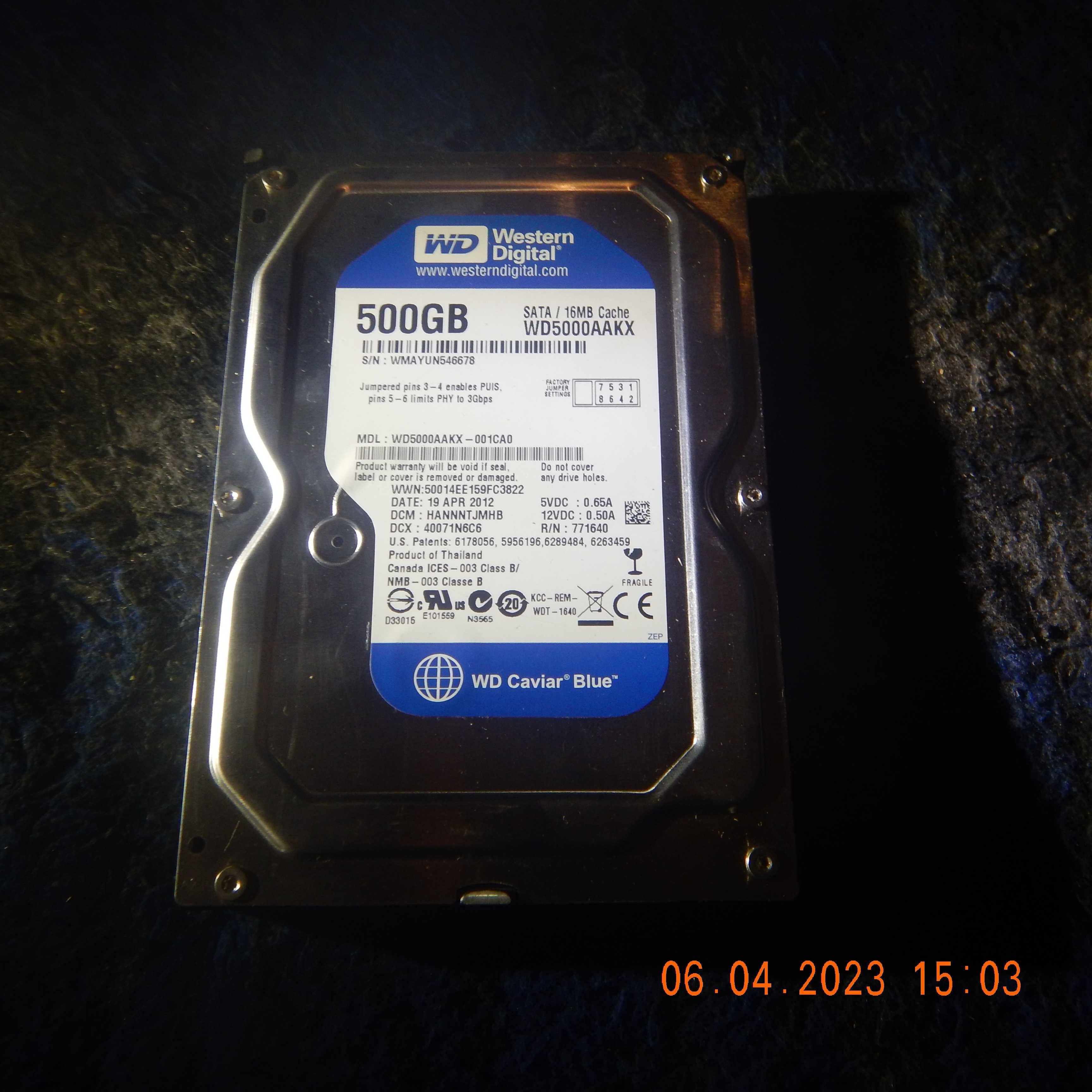 Жёсткий диск HDD WD-500Gb Sata