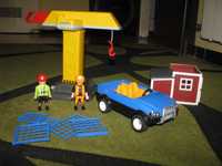 Zabawki playmobil dźwig budowlany, autko i inne