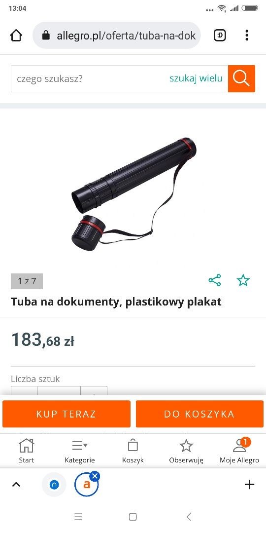 Tuba architekta plastyka 60-100 cm do regulacji