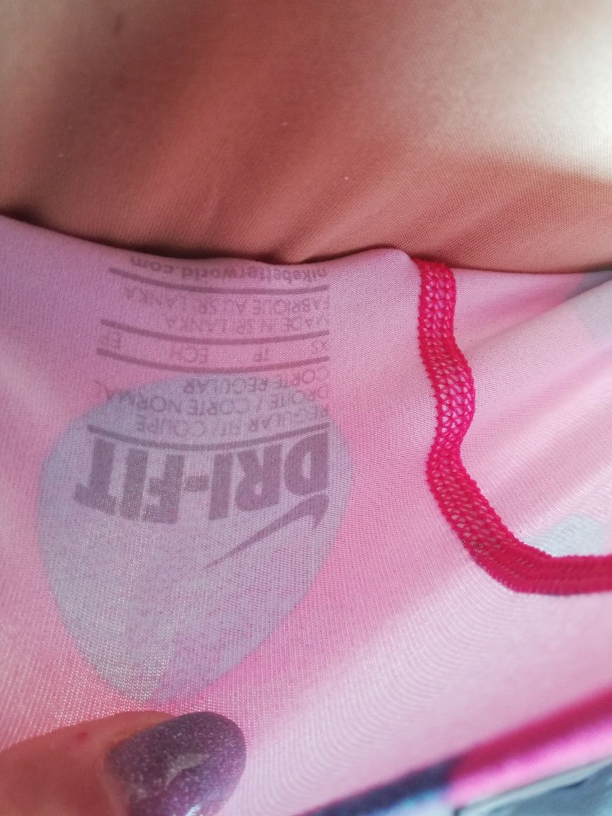 R. XS Nike bluzeczka sportowa bokserka różowa w kropki