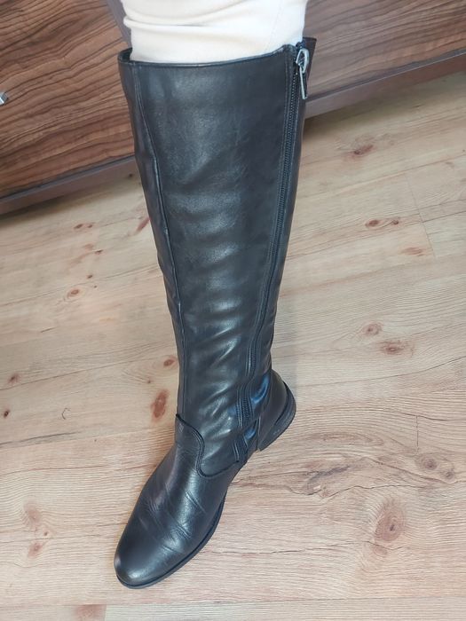 Kozaki zimowe zamek złoty