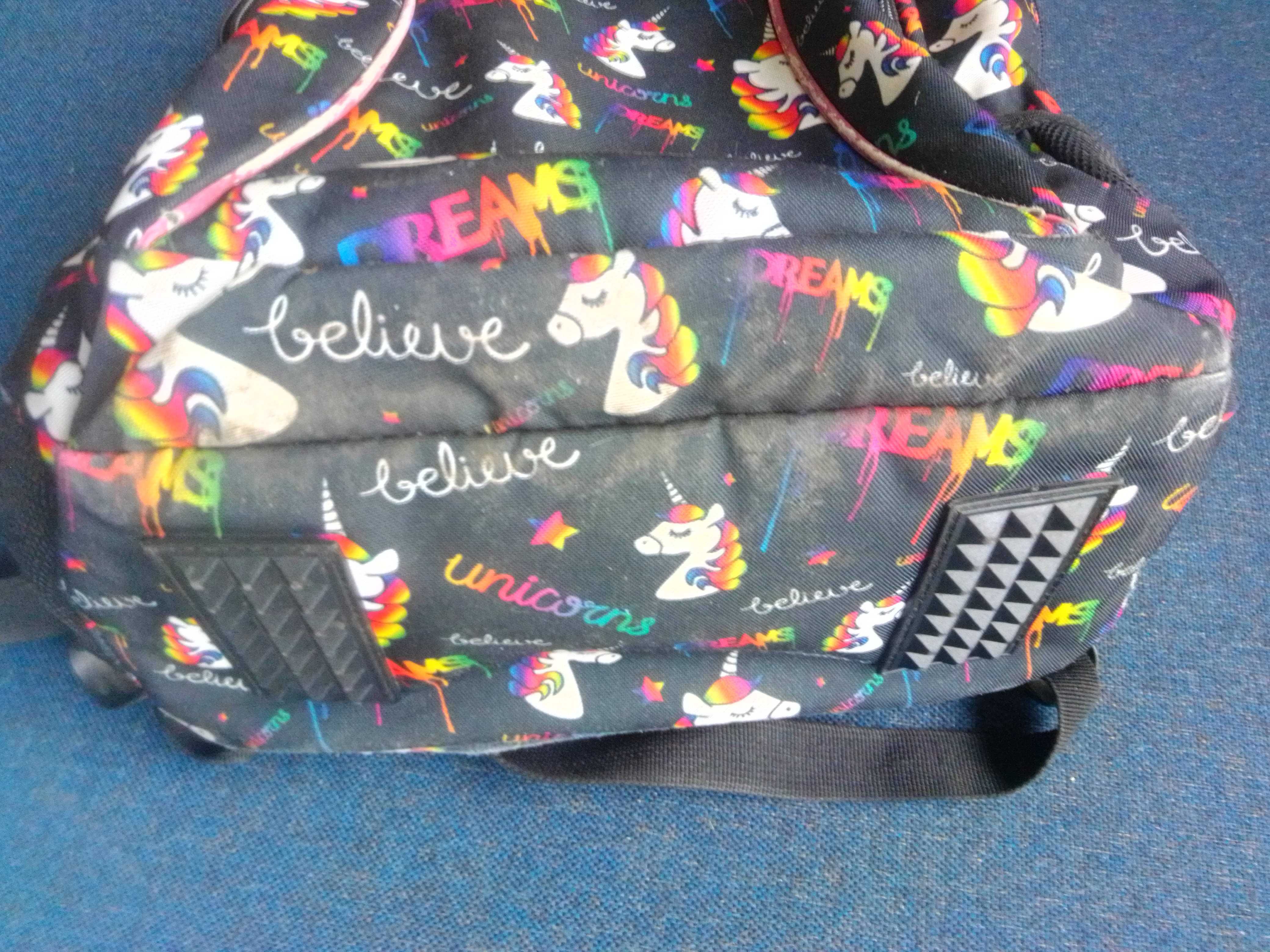 Plecak jednorożec czarny St. Majewski ST.RIGHT UNICORNS