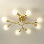 Niuniaj Żyrandol Złoty Sputnik 8-ramienny, 4 Półokręgi, 85 cm