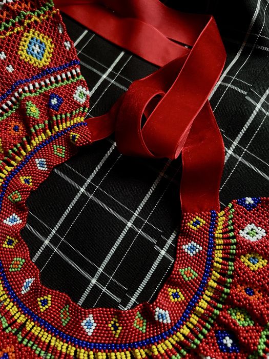 Криза, кольє, силянка, кривулька, виріб з бісеру, етно виріб