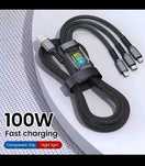 Kabel do ładowania telefonu 3w1 100w.