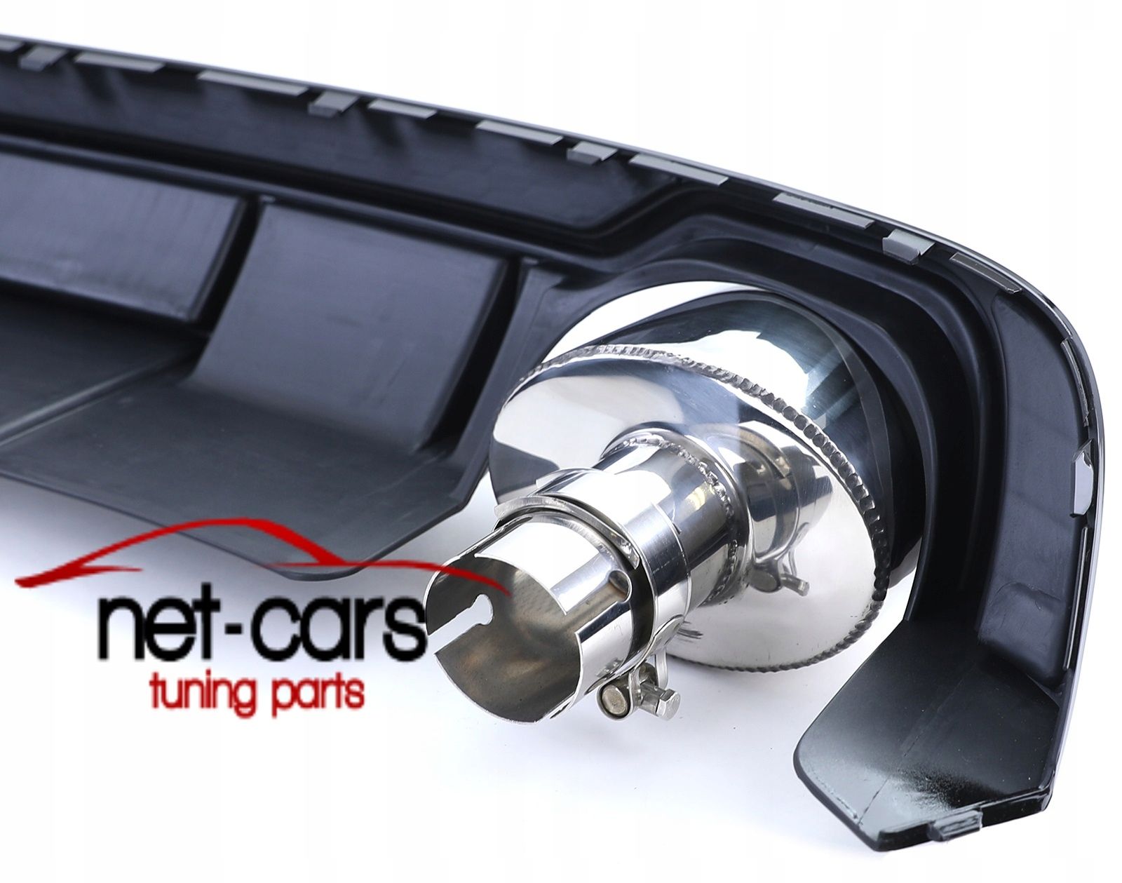 Dyfuzor + końcówki wydechu chrom AUDI A4 B9 8W 16-19 Sline wzór RS4
