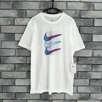 Koszulka t-shirt nike swoosh central logo biala white tech drill