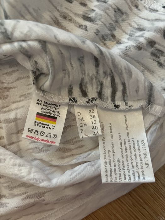 Tshirt damski, wzór panterkowy, 38, krótki rękaw