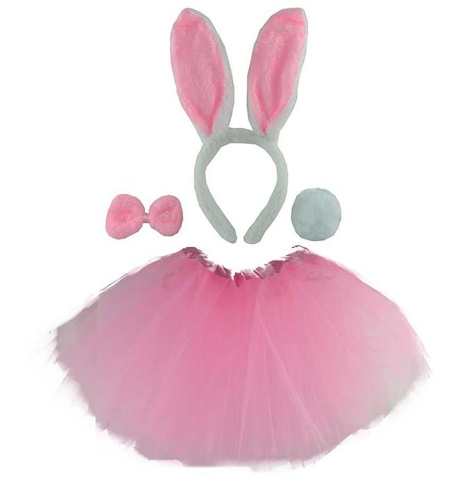 Костюм карнавал Розовый Зайчик, Кролик на девочку 3-9 лет. 4 предмета
