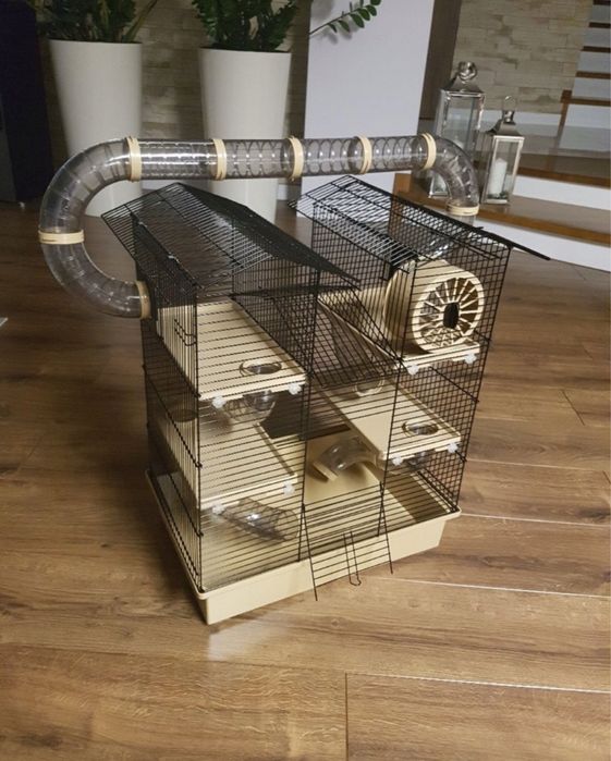 Klatka dla chomika gryzoni NOWA duża XXL z domkiem kołowrotkiem Gratis