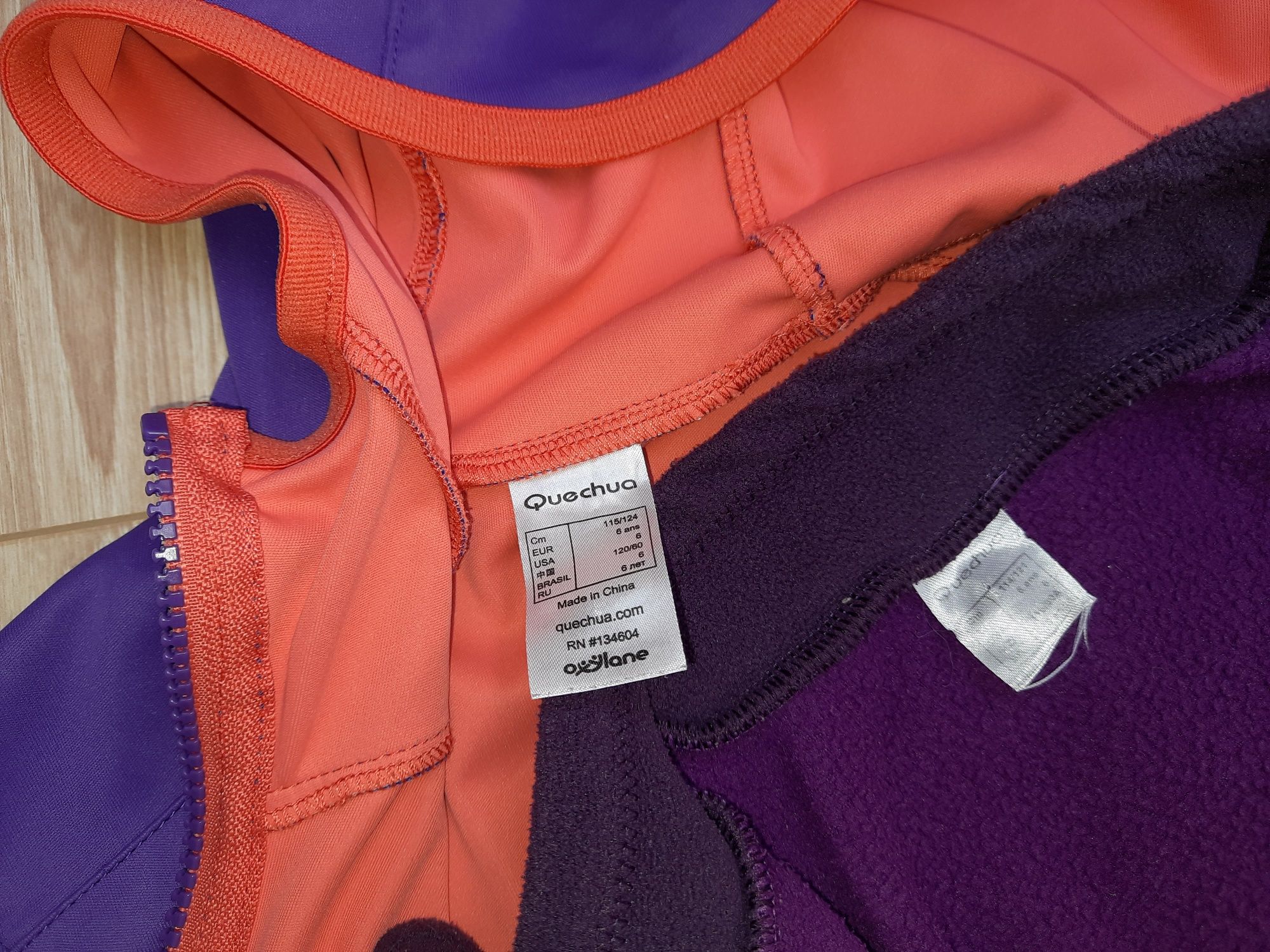 Decathlon 116-122 SOFTSHELL i POLAR Quechua bluza komplet