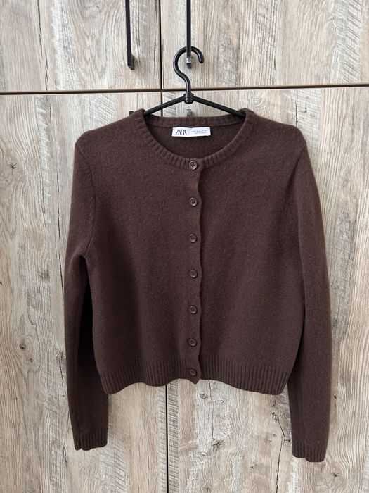 Вовняний кардиган коричневий Zara