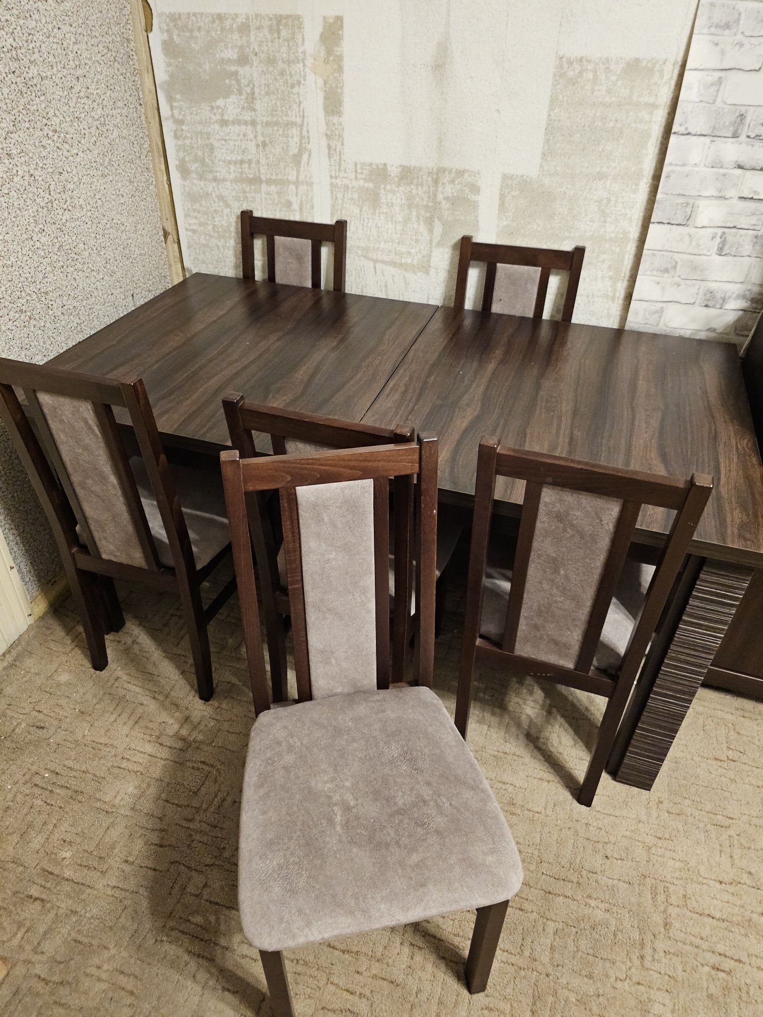 Stół rozsuwany 160x90 [200×90] + krzesła 6 szt. PILNIE!