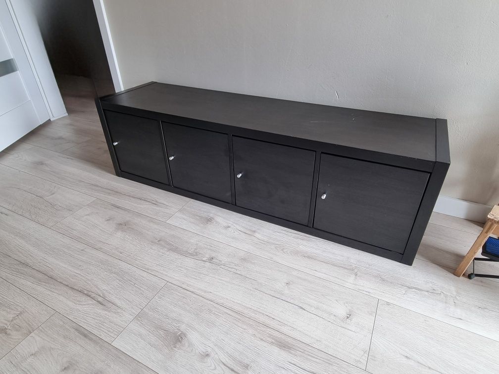 Szafka regał Ikea Kallax z drzwiczkami, czarnobrąz