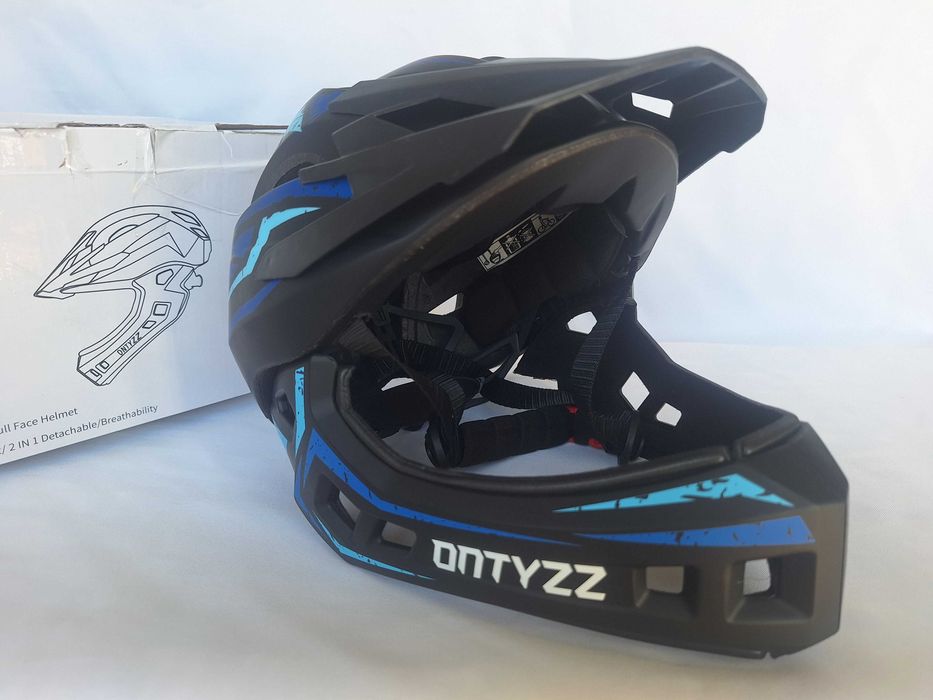 Kask rowerowy dziecięcy fullface Ontyzz JC-012 Black Blue S/M 52-56cm