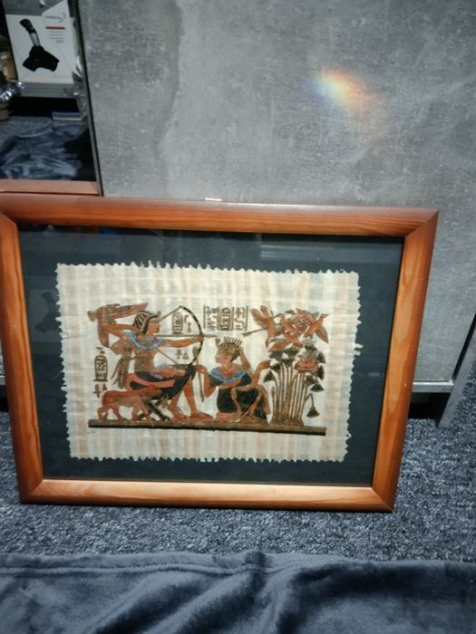 Obraz egipski na papirusie obrazy 3 sztuki