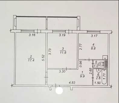 Продам 2-к квартиру 60 м2, м. Вишневе, в. Європейська, Центр (Теремки)