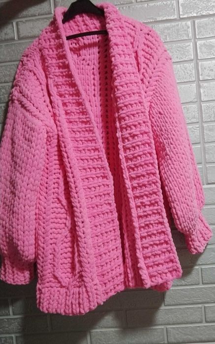 Кардиган з плюшевої пряжі