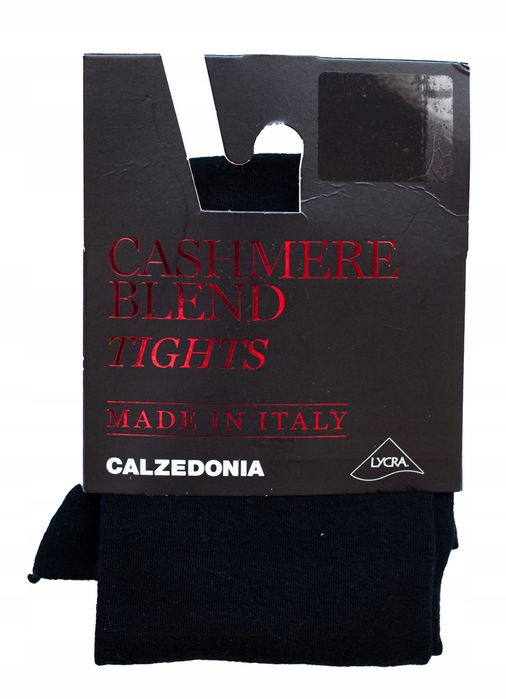 Rajstopy gładkie czarne Calzedonia modal kaszmir ciepłe 80 den 2 (S)