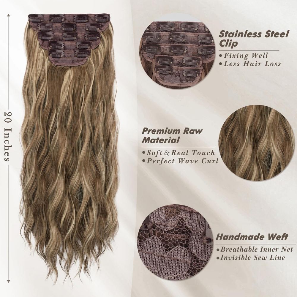 Włosy Pasma syntetyczne blond BARSDAR clip in 50 cm