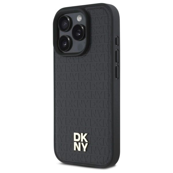 Etui DKNY Repeat Pattern Stack Logo MagSafe na iPhone 16 Pro - czarne