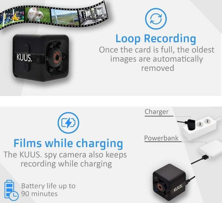Мікро камера KUUS C1 з аудіо та відео, 32 ГБ пам яті, нічне бачення.