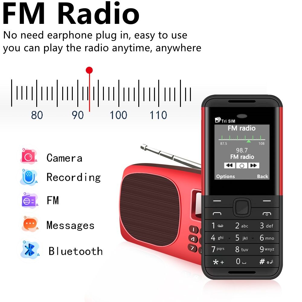 Mini telefon komórkowy szpiegowski 3 karty SIM zmiana głosu