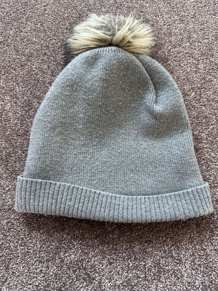 Czapka zimowa tommy hilfiger s/m komin szary cyrkonie